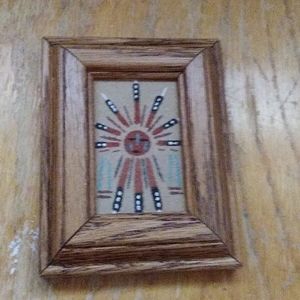 Hand Painted Clay Lahua w/wood Frame